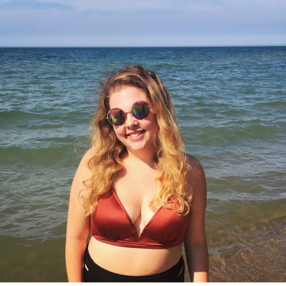 Like new copper colored bikini top- 38C